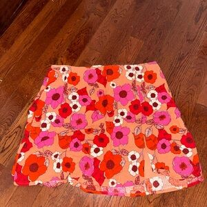 Urban Outfitters Floral linen mini skirt
